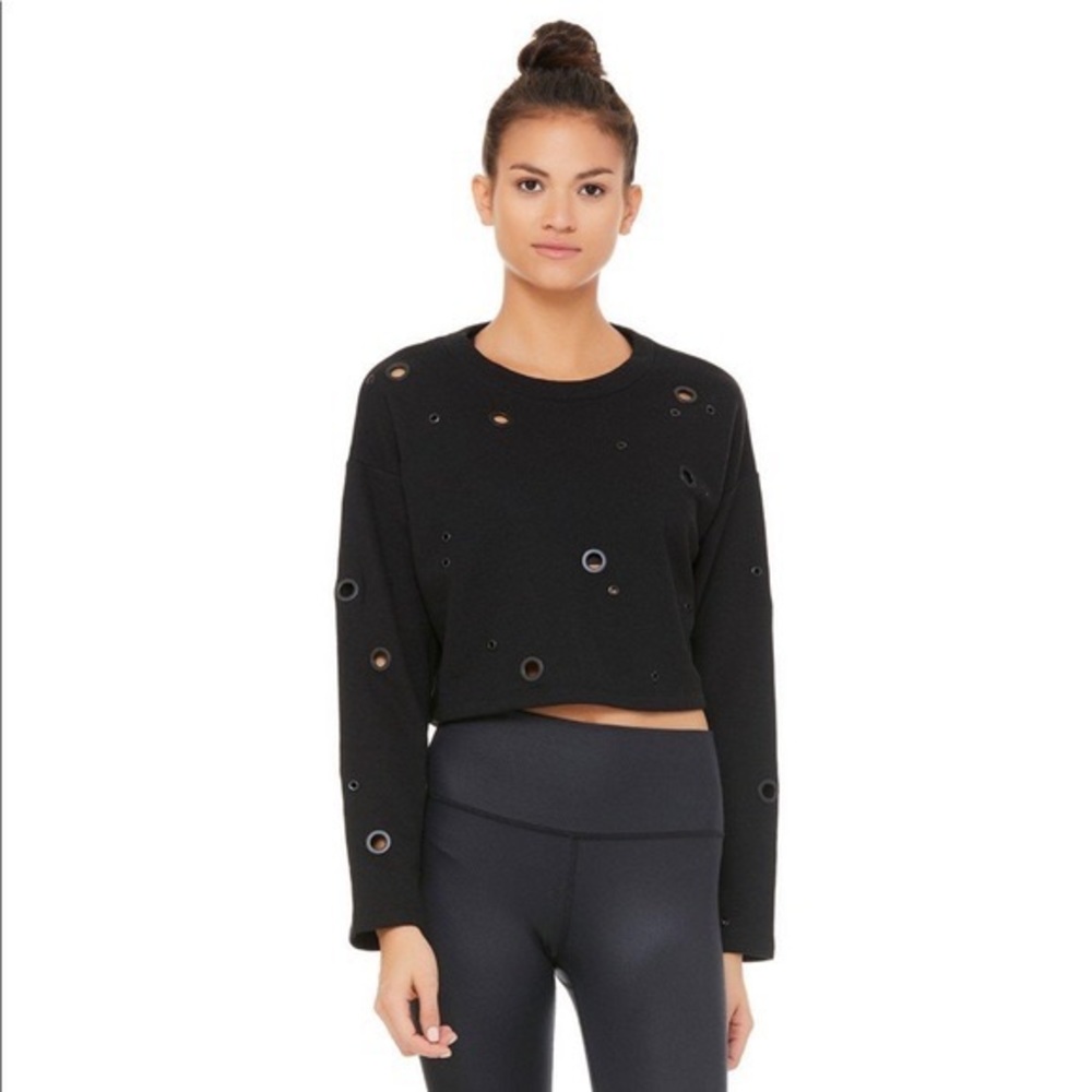 Alo Yoga Cadence Grommet Cropped Sweatshirt